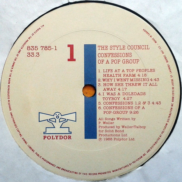 The Style Council : Confessions Of A Pop Group (LP, Album, Don)