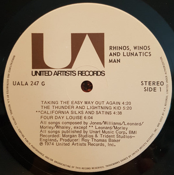 Man : Rhinos, Winos, And Lunatics (LP, Album)