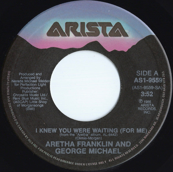 Aretha Franklin And George Michael : I Knew You Were Waiting (For Me) (7", Single)