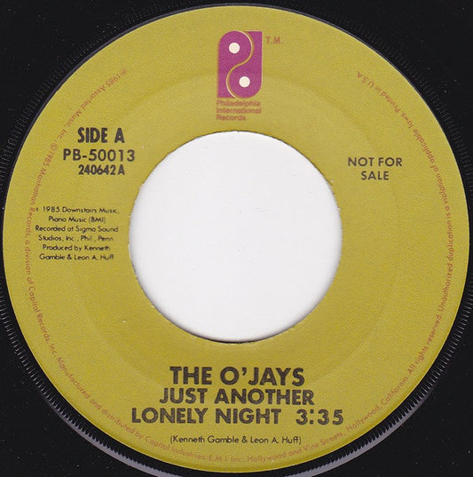The O'Jays : Just Another Lonely Night (7", Single, Promo)