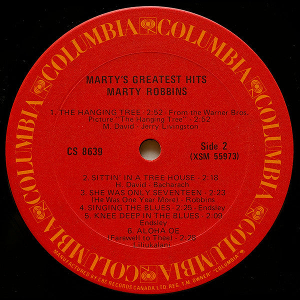 Marty Robbins : Marty's Greatest Hits (LP, Comp, RE)