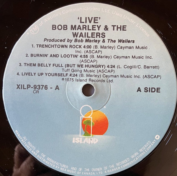 Bob Marley & The Wailers : Live! (LP, Album, RE)