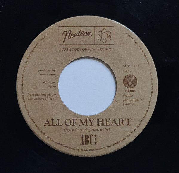 ABC : All Of My Heart (7", Single)