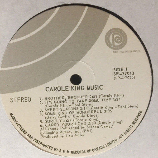 Carole King : Music (LP, Album)