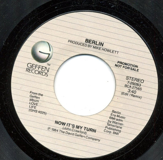 Berlin : Now It's My Turn (7", Promo, Styrene)