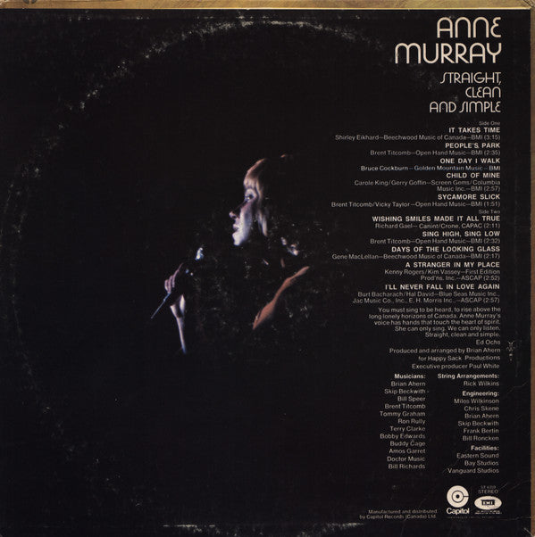 Anne Murray : Straight, Clean And Simple (LP, Album)