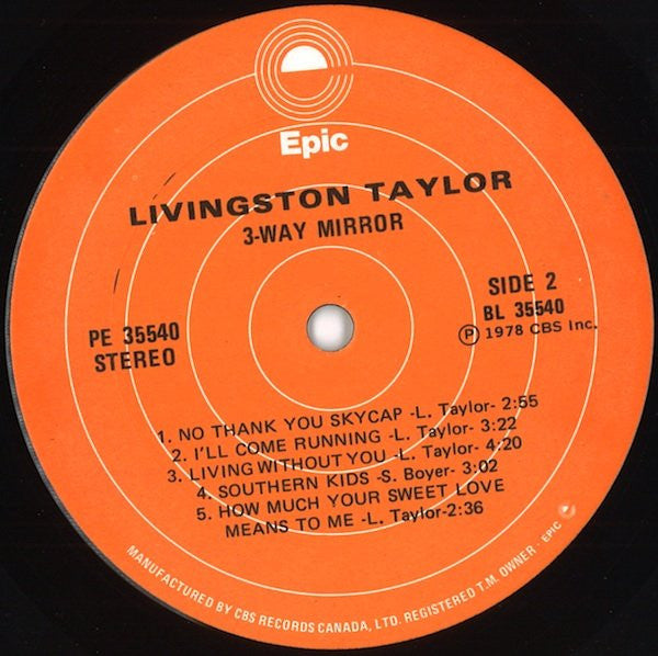 Livingston Taylor : 3-Way Mirror (LP, Album)