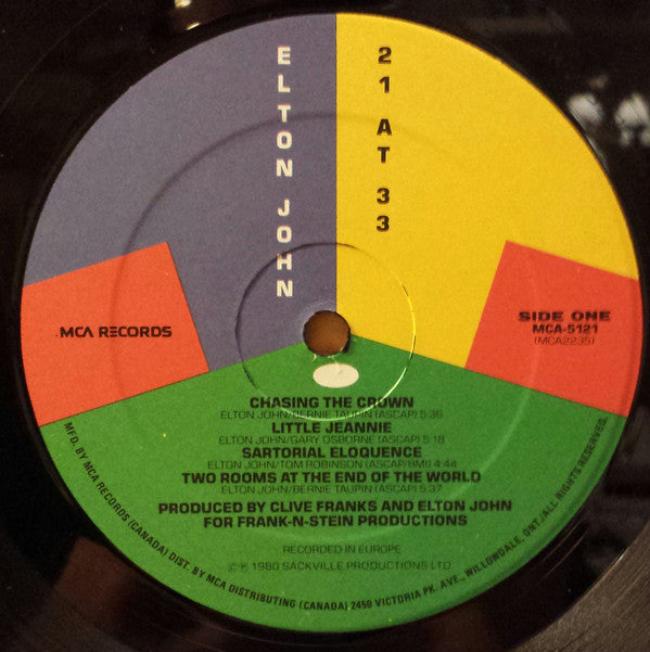 Elton John : 21 At 33 (LP, Album)