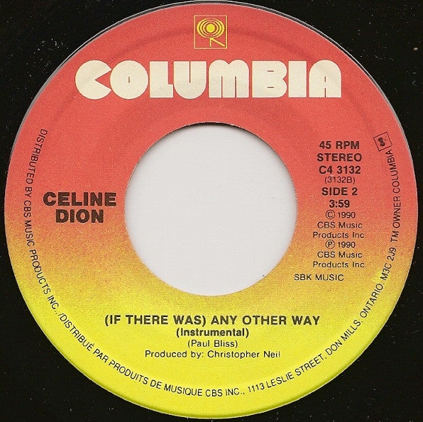 Céline Dion : (If There Was) Any Other Way (7")
