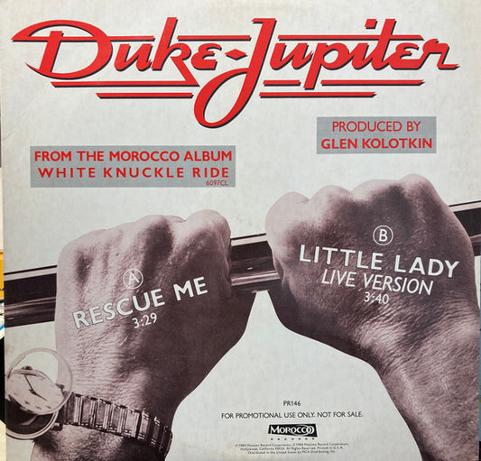 Duke Jupiter : Rescue Me / Little Lady (Live Version) (12", Promo)