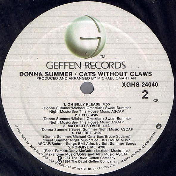 Donna Summer : Cats Without Claws (LP, Album)