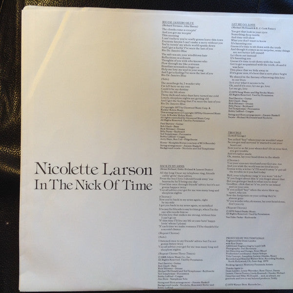 Nicolette Larson : In The Nick Of Time (LP, Album)