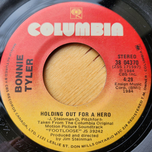 Bonnie Tyler : Holding Out For A Hero (7", Single)
