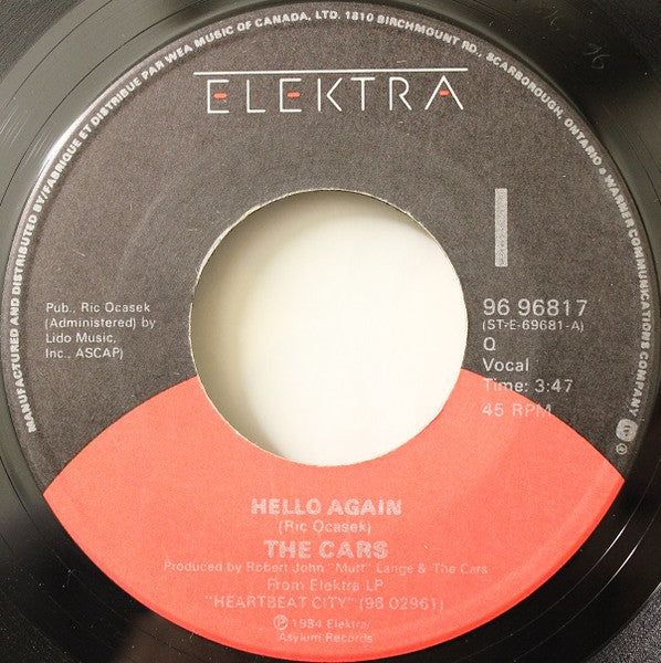 The Cars : Hello Again (7", Single)