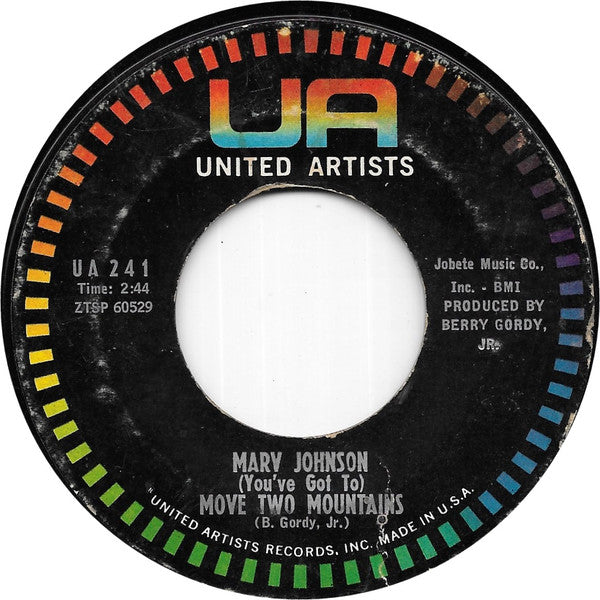 Marv Johnson : (You've Got To) Move Two Mountains / I Need You (7", Styrene)
