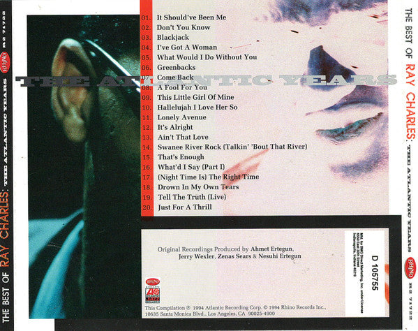 Ray Charles : The Best Of Ray Charles: The Atlantic Years (CD, Comp, Club)
