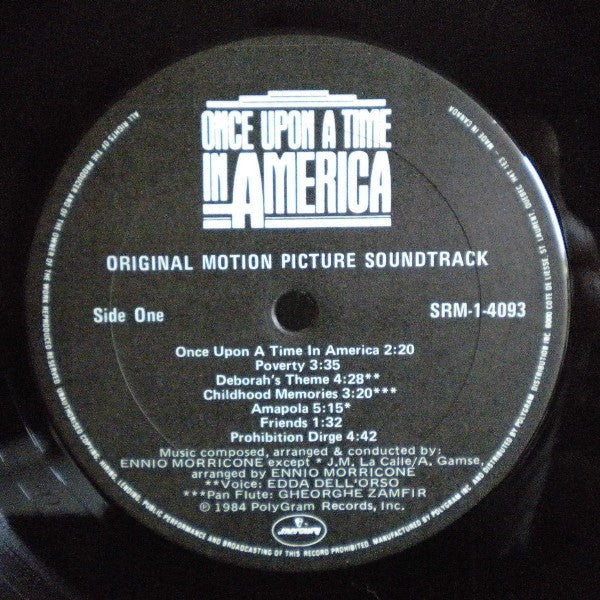 Ennio Morricone : Once Upon A Time In America (Original Motion Picture Soundtrack) (LP, Album)