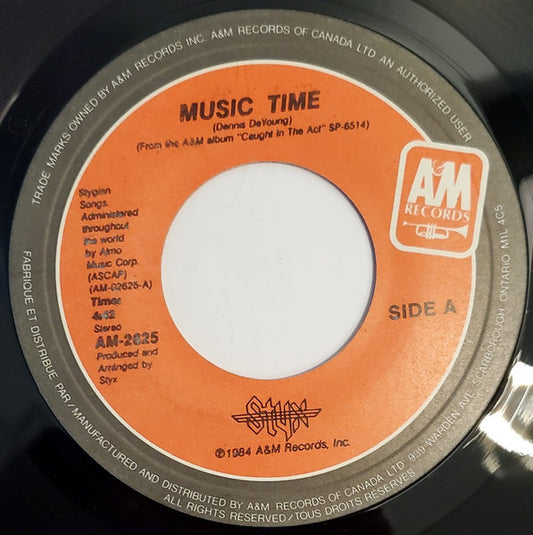 Styx : Music Time (7")