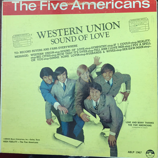 The Five Americans : Western Union / Sound Of Love (LP, Album, Mono)
