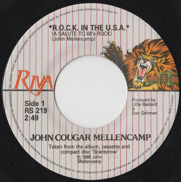 John Cougar Mellencamp : R.O.C.K. In The U.S.A. (A Salute To 60's Rock) (7", Single)