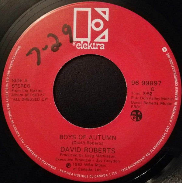 David Roberts (3) : Boys Of Autumn (7", Single, Q o)