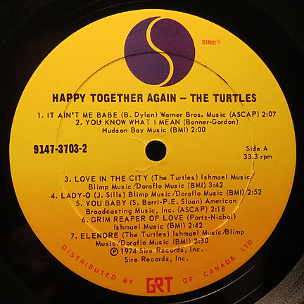 The Turtles : "Happy Together Again!" The Turtles Greatest Hits (2xLP, Comp, Gat)