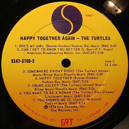 The Turtles : "Happy Together Again!" The Turtles Greatest Hits (2xLP, Comp, Gat)