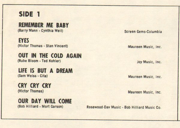 The Earls : Remember Me Baby (LP, Album)