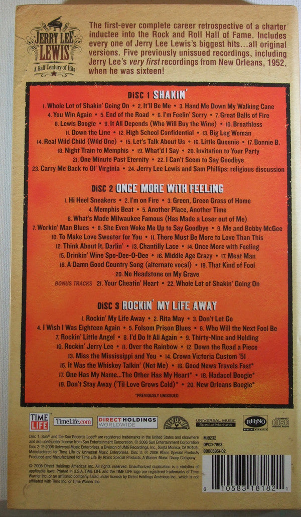 Jerry Lee Lewis : A Half Century Of Hits (3xCD, Comp + Box)