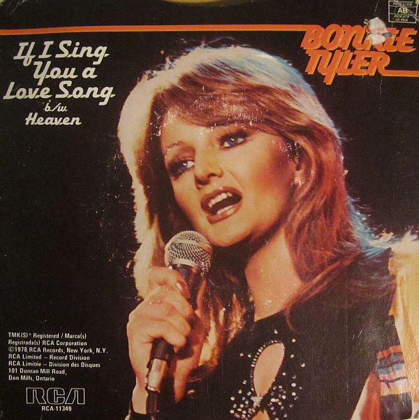 Bonnie Tyler : If I Sing You A Love Song (7", Ltd, Gol)