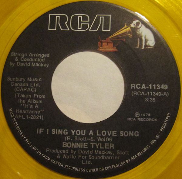 Bonnie Tyler : If I Sing You A Love Song (7", Ltd, Gol)