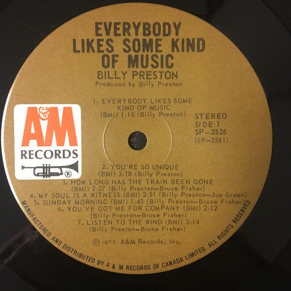 Billy Preston : Everybody Likes Some Kind Of Music (LP, Album)