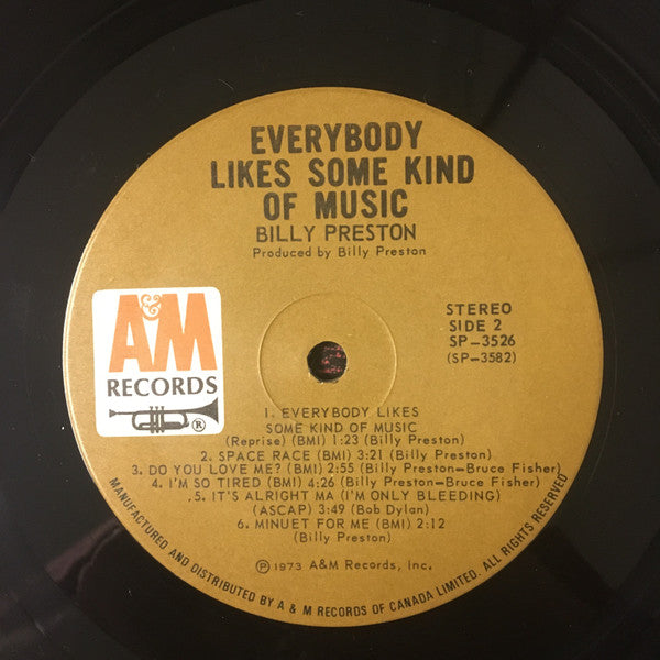 Billy Preston : Everybody Likes Some Kind Of Music (LP, Album)