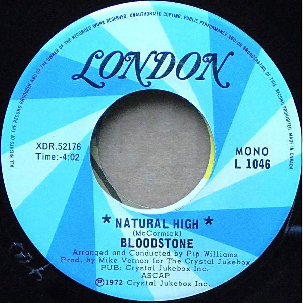 Bloodstone : Natural High (7", Single, Mono)