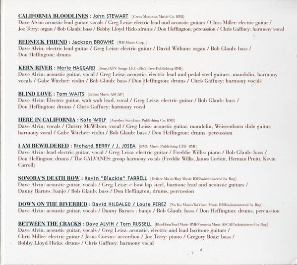 Dave Alvin : West Of The West (CD, Album, Dig)