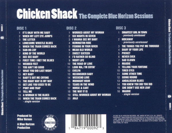 Chicken Shack : The Complete Blue Horizon Sessions (3xCD, Comp, RM)