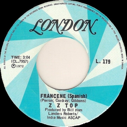 ZZ Top : Francene (7", Single)