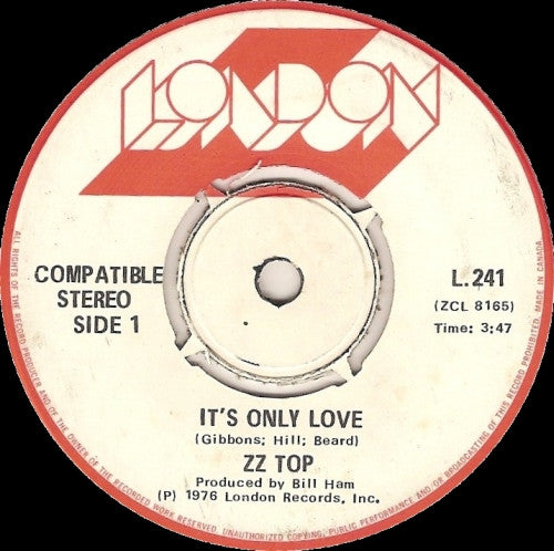 ZZ Top : It's Only Love (7", Single)