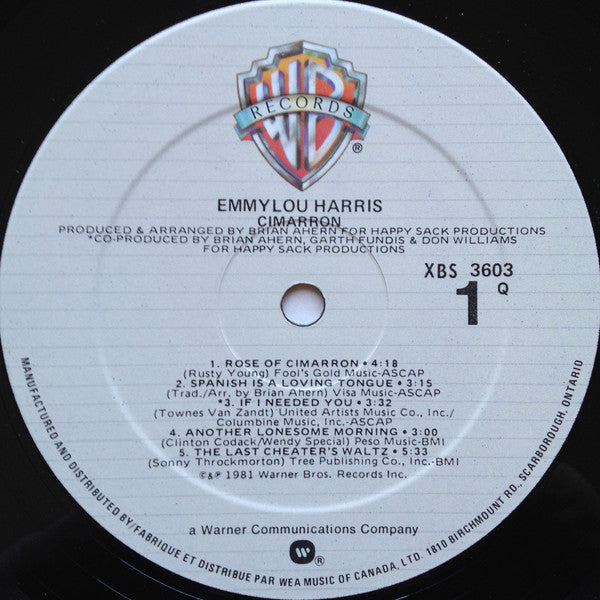 Emmylou Harris : Cimarron (LP, Album)