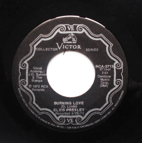 Elvis Presley : Burning Love (7", Single)