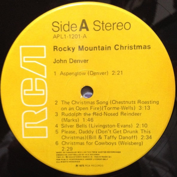 John Denver : Rocky Mountain Christmas (LP, Album, RE)