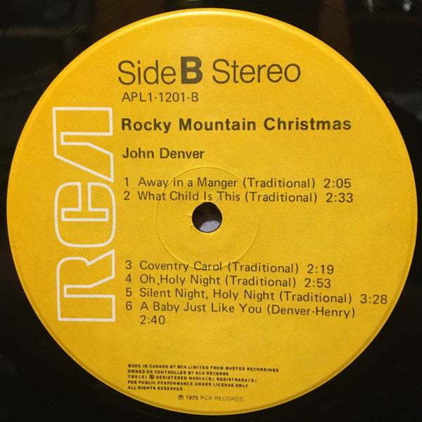 John Denver : Rocky Mountain Christmas (LP, Album, RE)