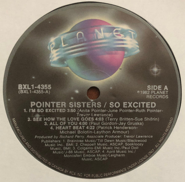 Pointer Sisters : So Excited! (LP, Album)
