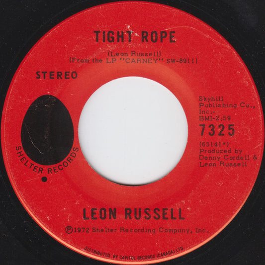 Leon Russell : Tight Rope  (7", Single)
