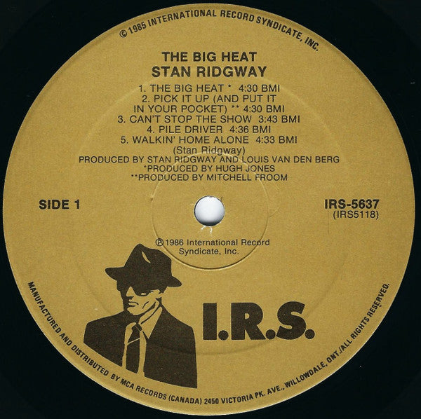 Stan Ridgway : The Big Heat (LP, Album, Gol)