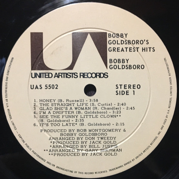Bobby Goldsboro : Bobby Goldsboro's Greatest Hits (LP, Comp, RE)
