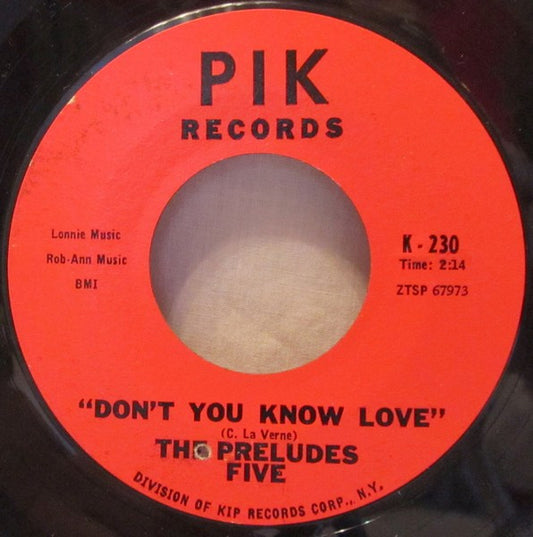 The Preludes Five : Don't You Know Love / Starlight (7", Styrene)
