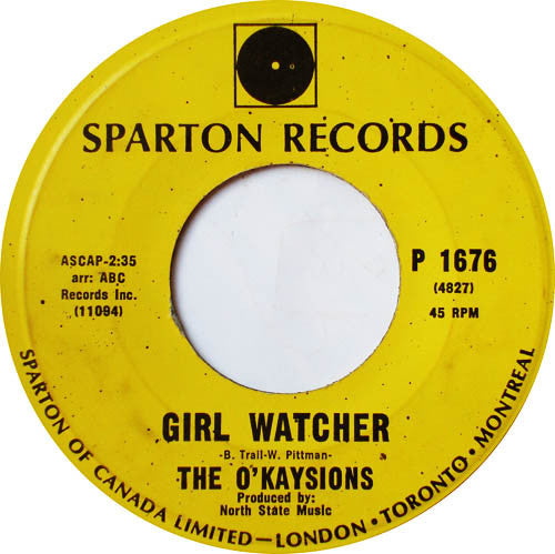 The O'Kaysions : Girl Watcher (7", Single)