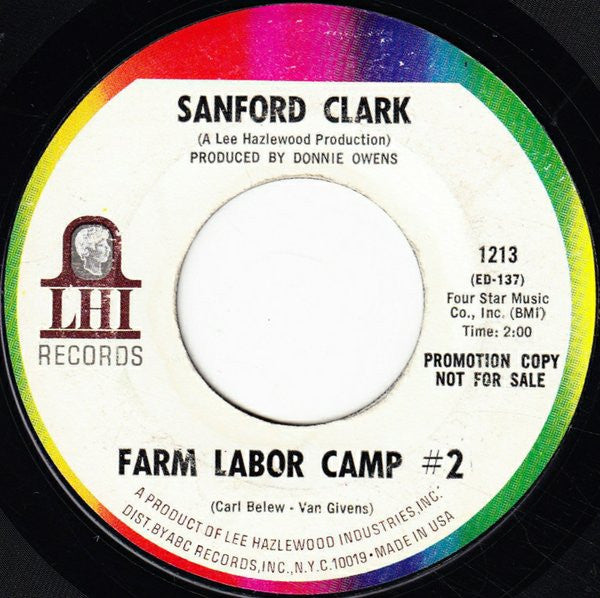 Sanford Clark : Farm Labor Camp #2 / Love Me Till Then (7", Promo, Styrene, Mon)