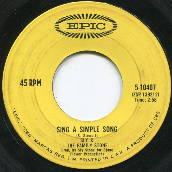 Sly & The Family Stone : Everyday People / Sing A Simple Song (7", Single)
